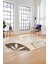Yaprak Desen Modern Tasarım Dijital Kaymaz Yıkanabilir Oval Yolluk Salon Halısı O-Modern-79-Vizon 5