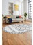 Kilim Desen Modern Tasarım Dijital Kaymaz Yıkanabilir Oval Yolluk Salon Halısı O-Modern-81-Gri 1