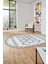 Kilim Desen Modern Tasarım Dijital Kaymaz Yıkanabilir Oval Yolluk Salon Halısı O-Modern-81-Gri 3