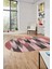 Renkli Desen Baskılı Kaymaz Taban Yıkanabilir Modern Oval Yolluk Salon Halısı O-MODERN-104-PEMBE 2