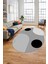 Baskılı Kaymaz Yıkanabilir Oval Koridor Halısı Mutfak Halısı Salon Halısı O-Modern-52-Gri 2