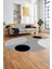Baskılı Kaymaz Yıkanabilir Oval Koridor Halısı Mutfak Halısı Salon Halısı O-Modern-52-Gri 3