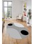 Baskılı Kaymaz Yıkanabilir Oval Koridor Halısı Mutfak Halısı Salon Halısı O-Modern-52-Gri 4