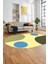 Baskılı Kaymaz Yıkanabilir Oval Koridor Halısı Mutfak Halısı Salon Halısı O-Modern-52-Mavi 3