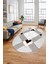 Şık Modern Desenli Dijital Kaymaz Yıkanabilir Oval Yolluk Mutfak Salon Halısı O-Modern-12-Krem 5