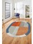 Baskılı Kaymaz Taban Yıkanabilir Modern Şık Oval Yolluk Mutfak Salon Halısı O-MODERN-107-RENKLİ 2