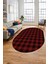 Baskılı Kaymaz Yıkanabilir Modern Oval Koridor Halısı Halısı Salon Halısı O-Modern-55-Bordo 2
