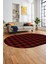 Baskılı Kaymaz Yıkanabilir Modern Oval Koridor Halısı Halısı Salon Halısı O-Modern-55-Bordo 3