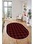 Baskılı Kaymaz Yıkanabilir Modern Oval Koridor Halısı Halısı Salon Halısı O-Modern-55-Bordo 4