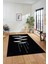 Baskılı Kaymaz Taban Yıkanabilir Modern Yolluk Mutfak Salon Halısı MODERN-112-SİYAH 2