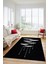Baskılı Kaymaz Taban Yıkanabilir Modern Yolluk Mutfak Salon Halısı MODERN-112-SİYAH 4