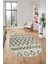 Modern Kilim Desen Dijital Kaymaz Yıkanabilir Oval Yolluk Mutfak Salon Halısı O-Modern-92-Yeşil 1
