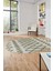 Modern Kilim Desen Dijital Kaymaz Yıkanabilir Oval Yolluk Mutfak Salon Halısı O-Modern-92-Yeşil 2