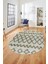 Modern Kilim Desen Dijital Kaymaz Yıkanabilir Oval Yolluk Mutfak Salon Halısı O-Modern-92-Yeşil 3