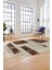 Baskılı Kaymaz Taban Yıkanabilir Modern Oval Yolluk Mutfak Salon Halısı O-Modern-93-Kahve 4