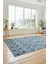 Baskılı Kaymaz Yıkanabilir Şık Kilim Desen Yolluk Mutfak Halısı Salon Halısı Modern-67-Mavi 2