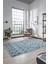 Baskılı Kaymaz Yıkanabilir Şık Kilim Desen Yolluk Mutfak Halısı Salon Halısı Modern-67-Mavi 4