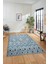 Baskılı Kaymaz Yıkanabilir Şık Kilim Desen Yolluk Mutfak Halısı Salon Halısı Modern-67-Mavi 5