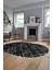 Baskılı Kaymaz Yıkanabilir Kilim Desen Oval Yolluk Mutfak Halısı Salon Halısı O-Modern-57-Antrasit 1