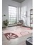 Yaprak Desen Modern Tasarım Dijital Kaymaz Yıkanabilir Yolluk Mutfak Salon Halısı Modern-79-Pembe 3