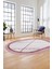 Renkli Modern Kilim Desenli Dijital Kaymaz Yıkanabilir Oval Yolluk Salon Halısı O-Modern-76-Pembe 5