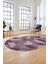Baskılı Kaymaz Taban Yıkanabilir Modern Şık Oval Yolluk Mutfak Salon Halısı O-Modern-96-Pembe 4