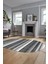 Modern Kilim Desen Dijital Kaymaz Yıkanabilir Oval Yolluk Mutfak Salon Halısı O-Modern-25-Gri 3