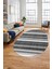 Modern Kilim Desen Dijital Kaymaz Yıkanabilir Oval Yolluk Mutfak Salon Halısı O-Modern-25-Gri 4