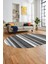 Modern Kilim Desen Dijital Kaymaz Yıkanabilir Oval Yolluk Mutfak Salon Halısı O-Modern-25-Gri 5