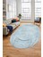 Baskılı Kaymaz Yıkanabilir Zarif Modern Oval Yolluk Mutfak Halısı Salon Halısı O-Modern-62-Mavi 1
