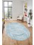 Baskılı Kaymaz Yıkanabilir Zarif Modern Oval Yolluk Mutfak Halısı Salon Halısı O-Modern-62-Mavi 3
