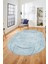 Baskılı Kaymaz Yıkanabilir Zarif Modern Oval Yolluk Mutfak Halısı Salon Halısı O-Modern-62-Mavi 5