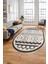 3D Baskılı Kaymaz Yıkanabilir Şık Kilim Desen Oval Yolluk Halısı Salon Halısı O-Modern-68-Krem 1