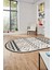 3D Baskılı Kaymaz Yıkanabilir Şık Kilim Desen Oval Yolluk Halısı Salon Halısı O-Modern-68-Krem 4