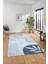 Yaprak Desen Modern Tasarım Dijital Kaymaz Yıkanabilir Yolluk Mutfak Salon Halısı Modern-79-Mavi 4