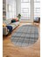 Baskılı Kaymaz Yıkanabilir Şık Kilim Desen Oval Yolluk Halısı Salon Halısı O-Modern-70-Gri 1