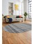Baskılı Kaymaz Yıkanabilir Şık Kilim Desen Oval Yolluk Halısı Salon Halısı O-Modern-70-Gri 2