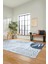 Yaprak Desen Modern Tasarım Dijital Kaymaz Yıkanabilir Yolluk Mutfak Salon Halısı Modern-79-Mavi 5