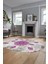 Baskılı Kaymaz Yıkanabilir Oval Koridor Halısı Mutfak Halısı Salon Halısı O-Modern-45-Mor 2
