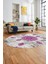 Baskılı Kaymaz Yıkanabilir Oval Koridor Halısı Mutfak Halısı Salon Halısı O-Modern-45-Mor 4