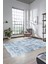 Sade Desen Modern Dijital Kaymaz Yıkanabilir Yolluk Mutfak Salon Halısı Modern-89-Mavi 3