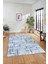Sade Desen Modern Dijital Kaymaz Yıkanabilir Yolluk Mutfak Salon Halısı Modern-89-Mavi 4