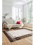 Etnik Baskılı Kaymaz Taban Yıkanabilir Yolluk Mutfak Salon Halısı MODERN-119-KAHVE 5