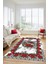 Modern Çiçek Desenli Dijital Kaymaz Yıkanabilir Yolluk Mutfak Salon Halısı Modern-21-Beyaz 2
