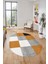 3D Baskılı Kaymaz Yıkanabilir Oval Koridor Halısı Mutfak Halısı Salon Halısı O-Modern-53-Kahve 4