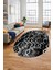 Baskılı Kaymaz Taban Yıkanabilir Şık Modern Yolluk Mutfak Oval Salon Halısı O-Modern-03-Antrasit 5