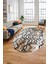 Baskılı Kaymaz Taban Yıkanabilir Şık Modern Yolluk Mutfak Oval Salon Halısı O-Modern-03-Kahve 5