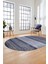 Kilim Desen Özel Tasarım Dijital Kaymaz Yıkanabilir Oval Yolluk Salon Halısı O-Modern-83-Mavi 5