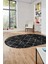 Baskılı Kaymaz Yıkanabilir Kilim Desen Oval Yolluk Mutfak Halısı Salon Halısı O-Modern-57-Antrasit 5