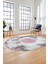 Baskılı Kaymaz Taban Yıkanabilir Göbekli Modern Yolluk Mutfak Oval Salon Halısı O-Modern-06-Pembe 2